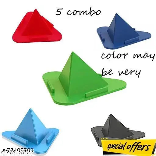 Triangle Mobile Stand | Universal Desk Holder (Pack of 5, Multicolor)