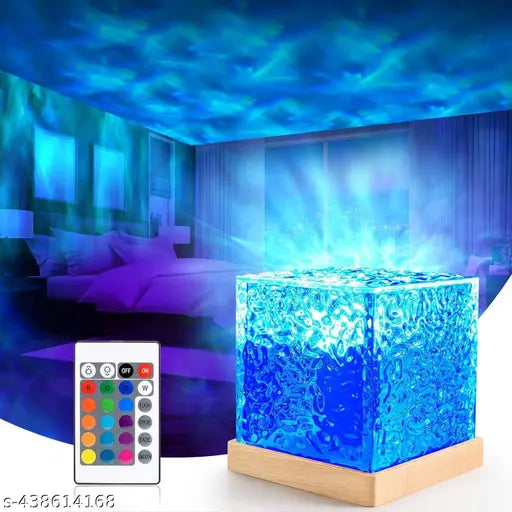 Ocean Wave Projector Lamp | 3D LED Crystal Light for Bedroom Ambience & Decor