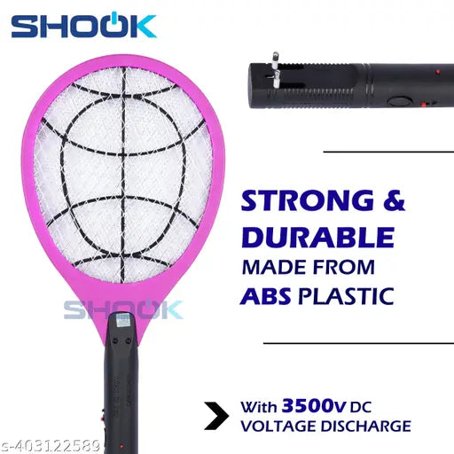 SHOOK Rechargeable Electric Mosquito Killer Bat | Anti-Mosquito Racket with 2-Pin Plug