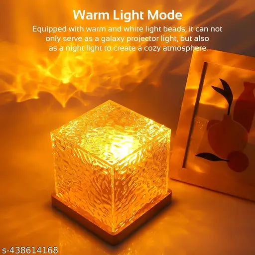 Ocean Wave Projector Lamp | 3D LED Crystal Light for Bedroom Ambience & Decor