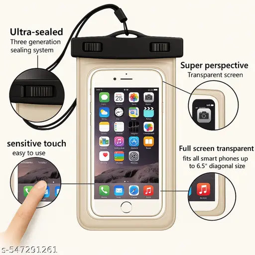 Universal Waterproof Phone Pouch | Mobile Cover for Swimming, Beach & Rain