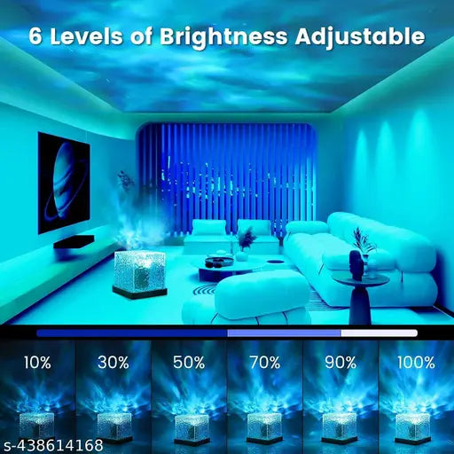 Ocean Wave Projector Lamp | 3D LED Crystal Light for Bedroom Ambience & Decor