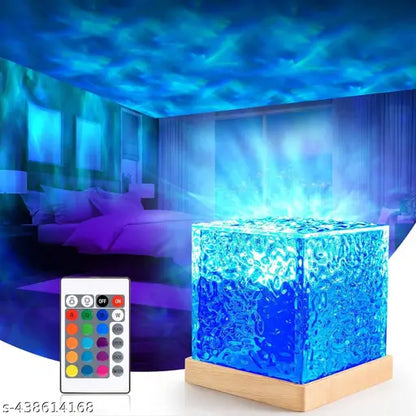 Ocean Wave Projector Lamp | 3D LED Crystal Light for Bedroom Ambience & Decor