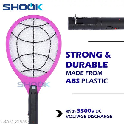 SHOOK Rechargeable Electric Mosquito Killer Bat | Anti-Mosquito Racket with 2-Pin Plug