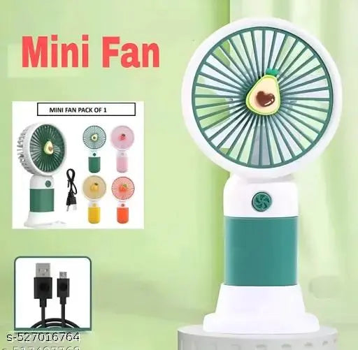 Cartoon USB Mini Fan & Phone Holder | Rechargeable (Pack of 2)